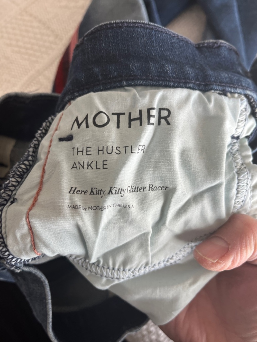 NWT MOTHER The Hustler Ankle Jeans in Here Kitty Kitty Glitter Racer Sz 28 - Picture 8 of 15
